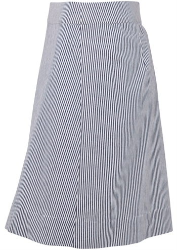 Smart stribet bomulds nederdel med i a-facon med lynlås bagpå fra Danefæ